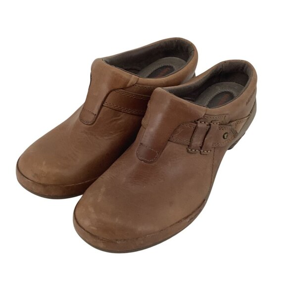 Merrell Shoes - Merrell Luxe Plunge Brown Leather Mule Clog Shoes Women Sz 8.5